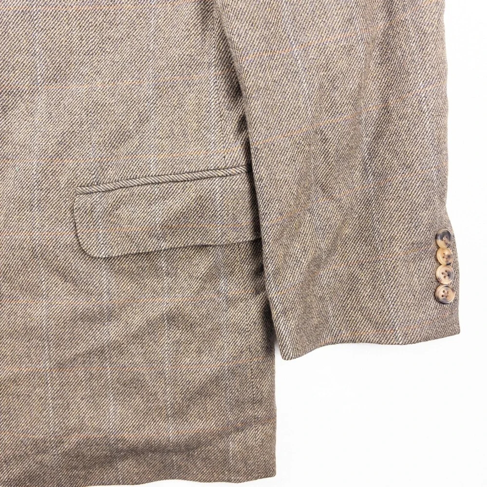 Ermenegildo Zegna Sport Coat Mens 46R Brown Wool Tweed‎ Blazer Italian Designer